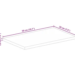vidaXL Tafelblad rechthoekig 50x20x3,8 cm massief mangohout