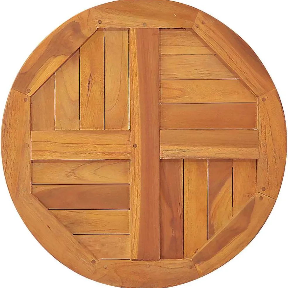 vidaXL Tafelblad rond 2,5 cm 60 cm massief teakhout