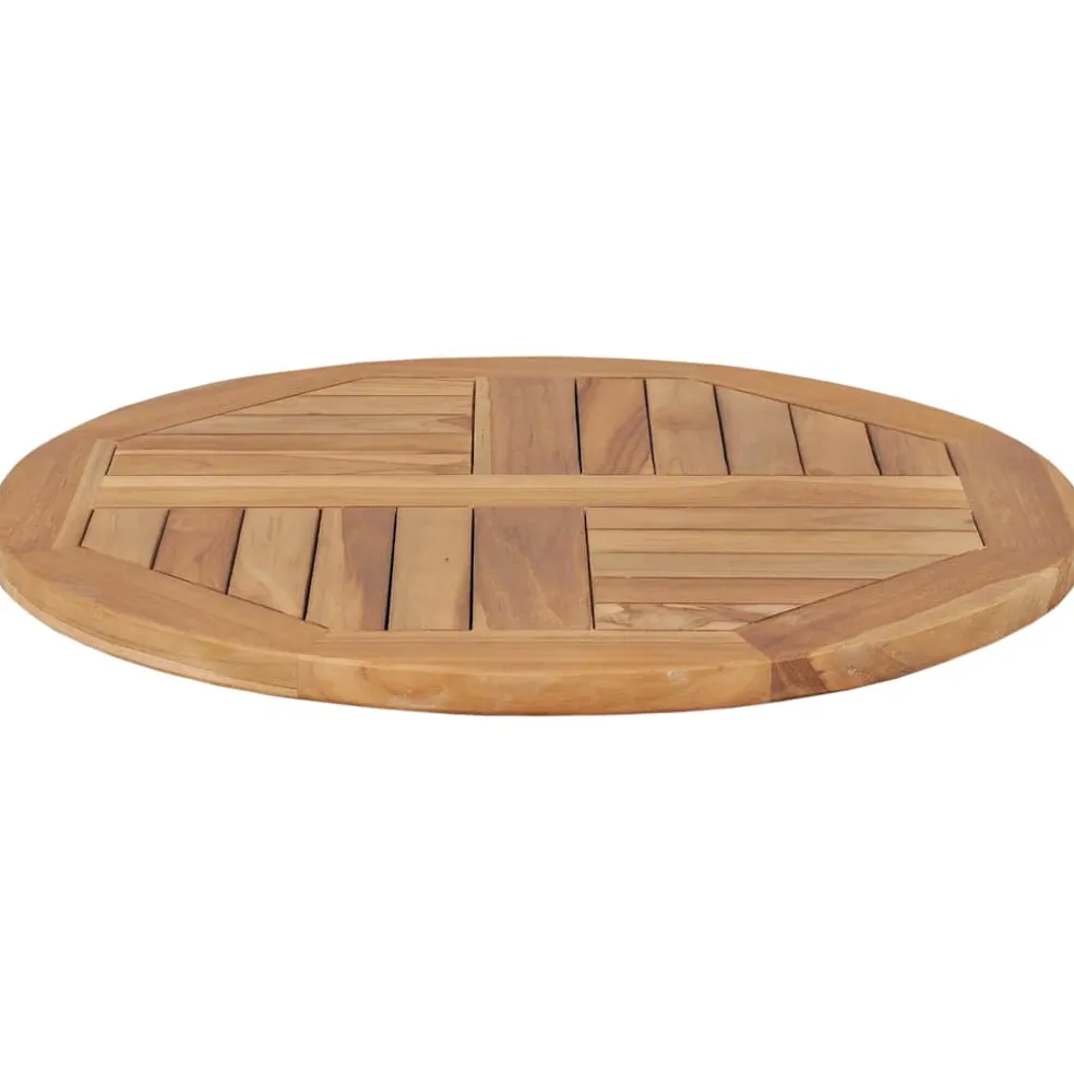 vidaXL Tafelblad rond 2,5 cm 60 cm massief teakhout