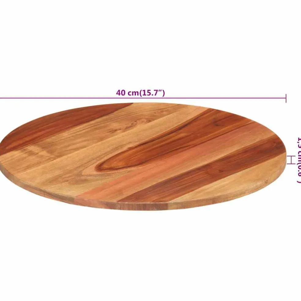 vidaXL Tafelblad rond 15-16 mm 40 cm massief acaciahout