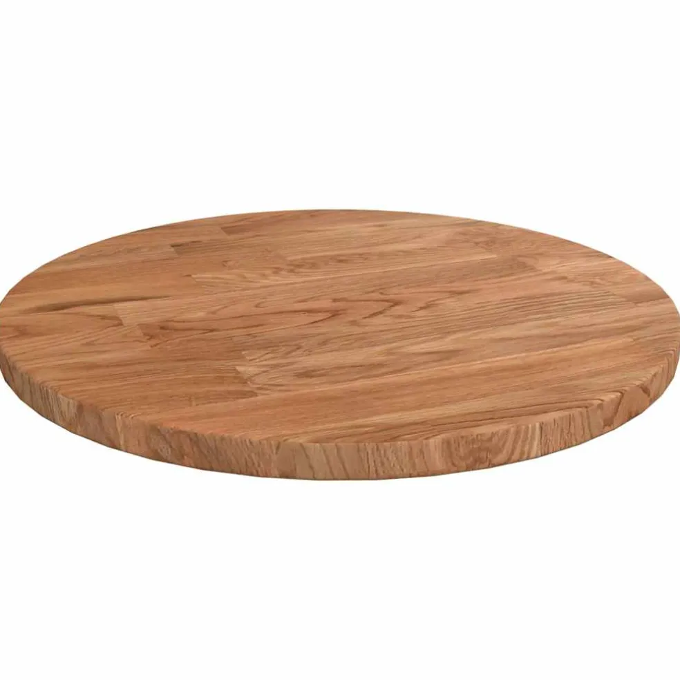 vidaXL Tafelblad rond Ø30x1,5 cm bewerkt massief eikenhout lichtbruin