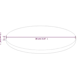 vidaXL Tafelblad rond Ø30x1,5 cm bewerkt massief eikenhout lichtbruin
