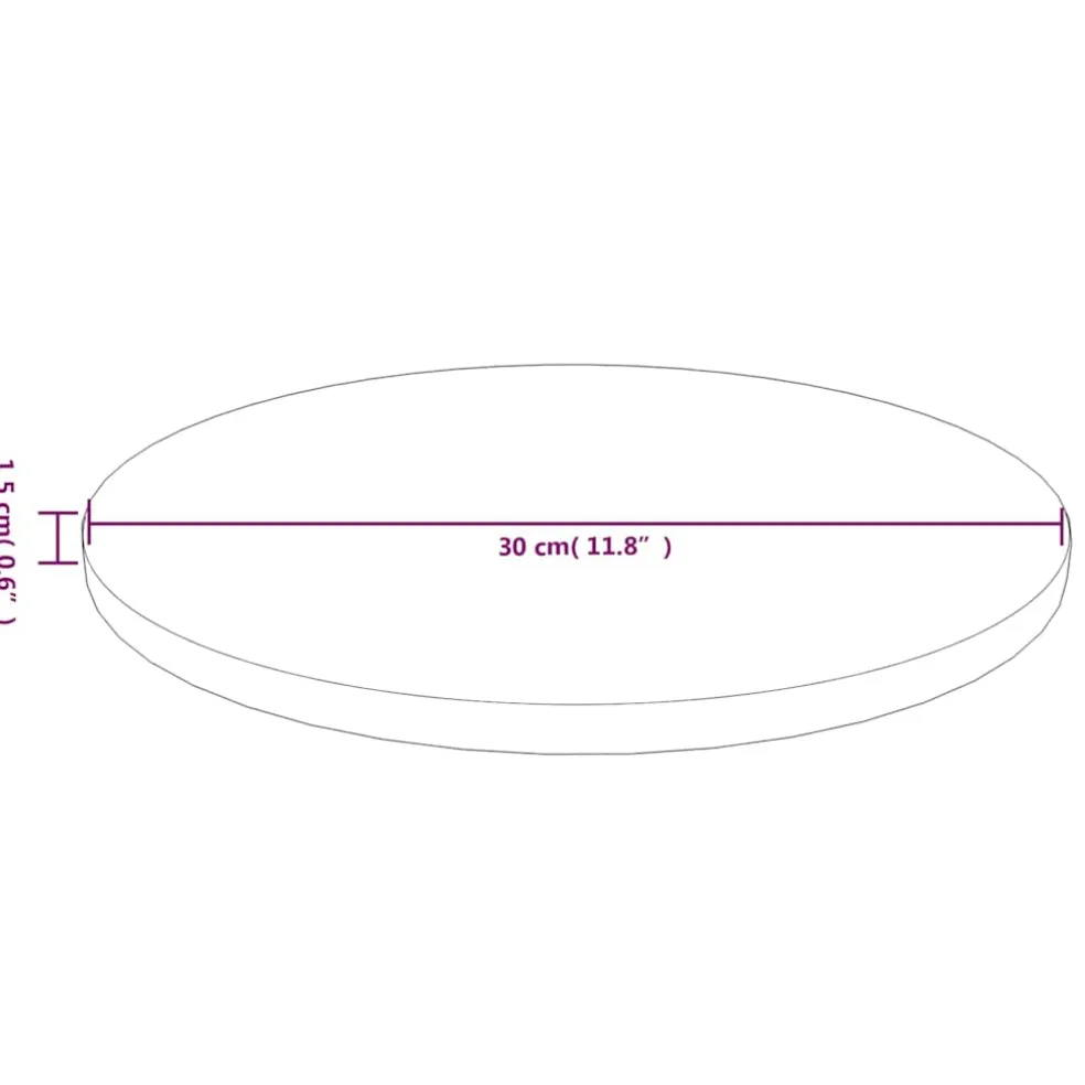 vidaXL Tafelblad rond Ø30x1,5 cm bewerkt massief eikenhout lichtbruin