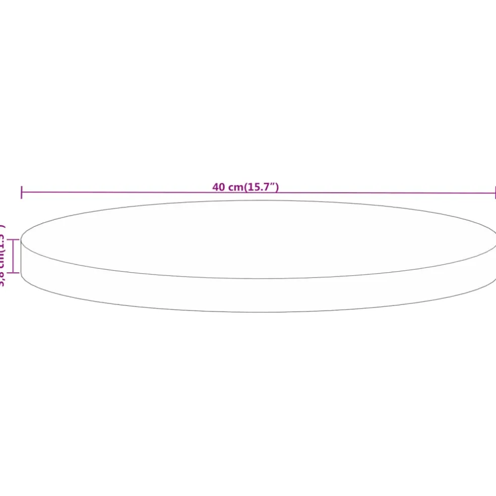 vidaXL Tafelblad rond Ø 40x3,8 cm massief ruw mangohout