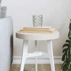 vidaXL Tafelblad rond Ø30x3 cm massief grenenhout wit