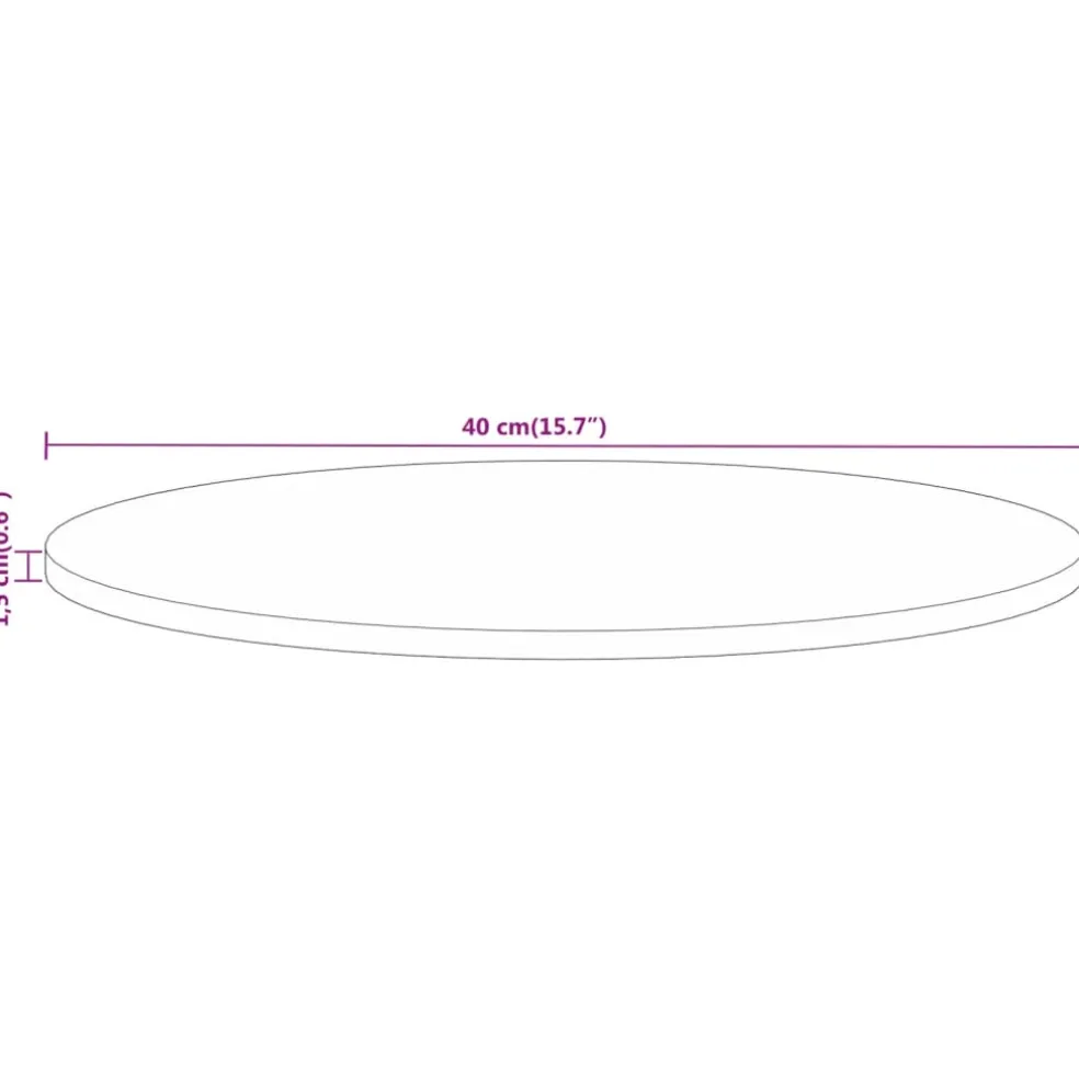 vidaXL Tafelblad rond Ø 40x1,5 cm massief ruw mangohout