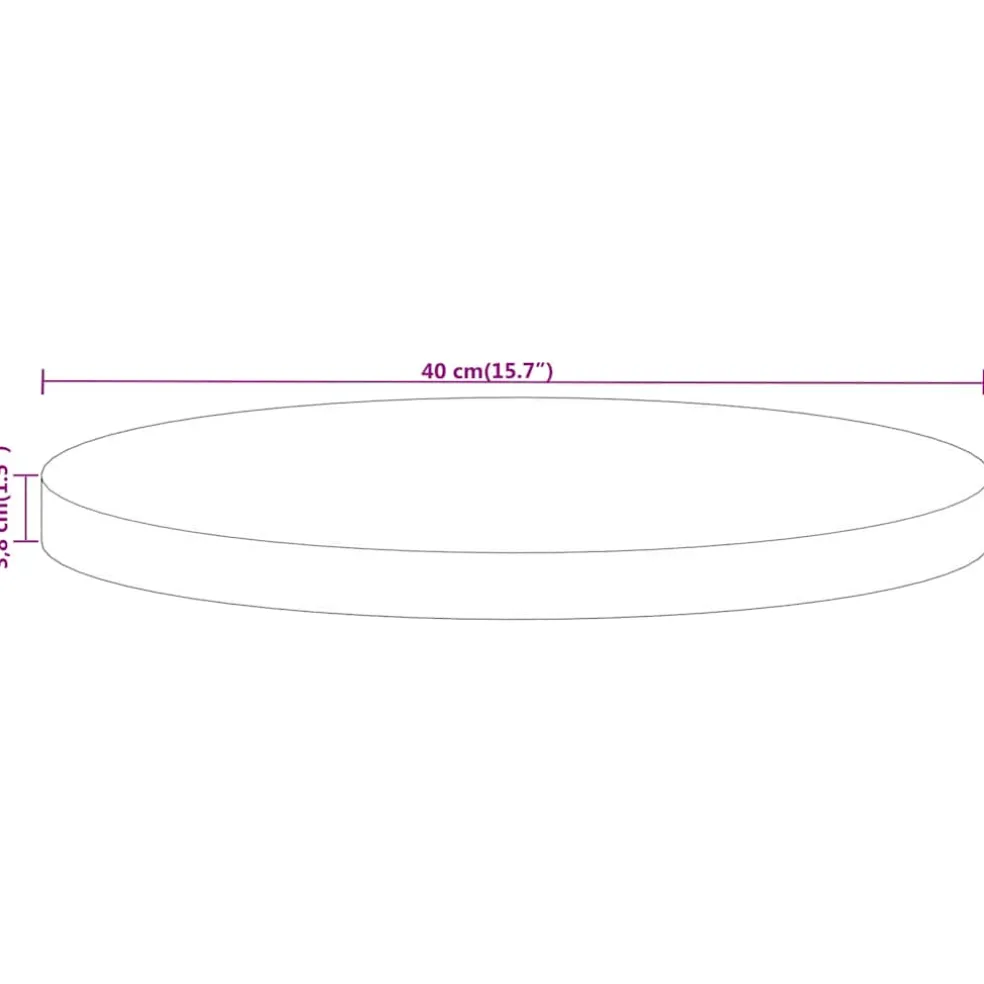 vidaXL Tafelblad rond Ø 40x3,8 cm massief ruw mangohout