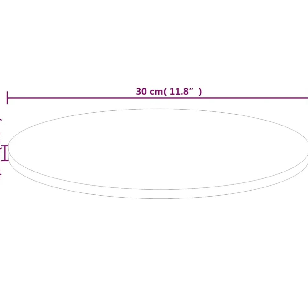 vidaXL Tafelblad rond Ø30x1,5 cm onbehandeld massief eikenhout