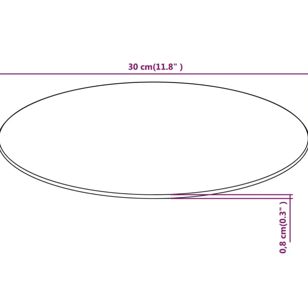 vidaXL Tafelblad van gehard glas 300 mm rond