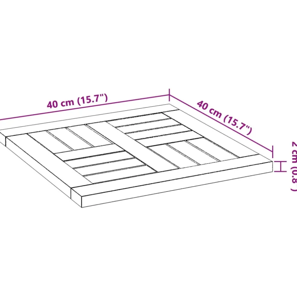 vidaXL Tafelblad vierkant 40x40x2 cm massief acaciahout