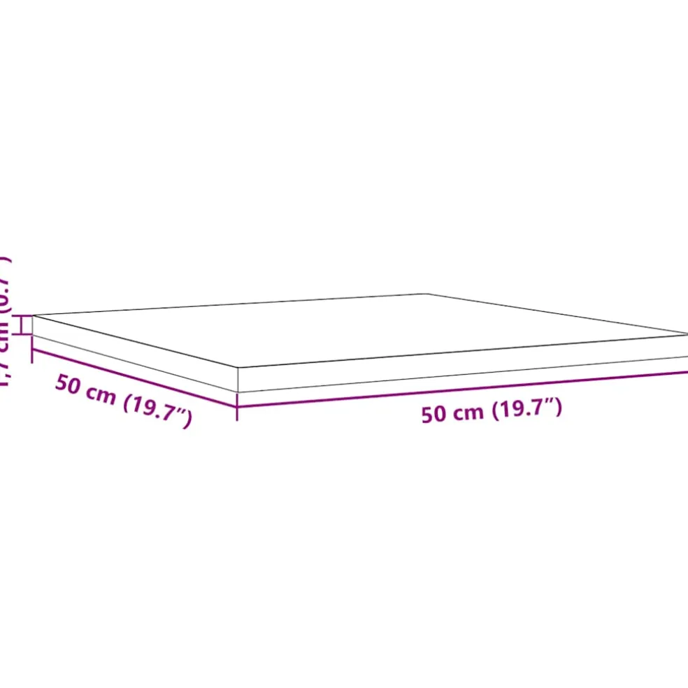 vidaXL Tafelblad vierkant 50x50x1,7 cm massief grenenhout