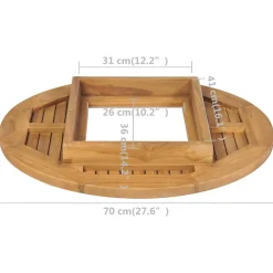 vidaXL Tafelblad voor bierkrat 70 cm teakhout