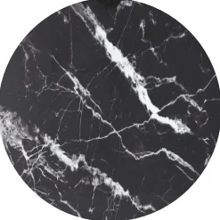 vidaXL Tafelblad Ø40x0,8 cm gehard glas met marmeren design zwart