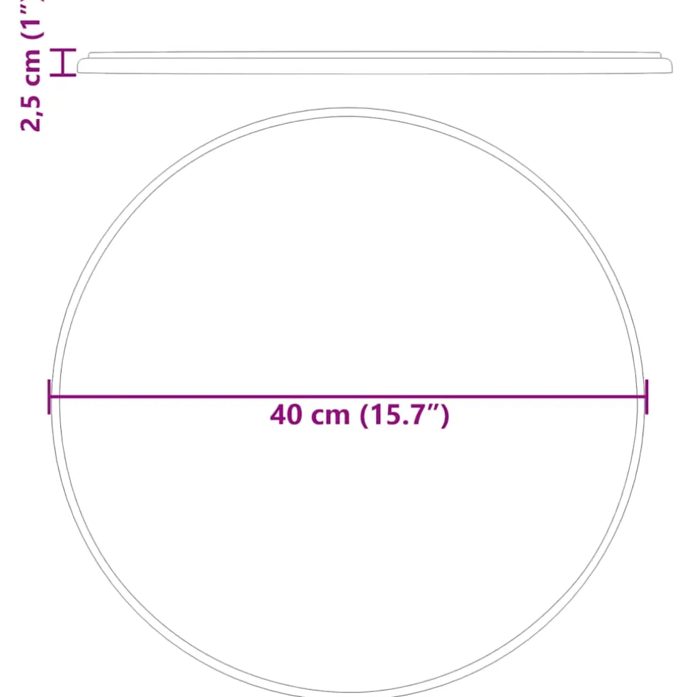 vidaXL Tafelblad Ø40x2,5 cm marmer crèmekleurig