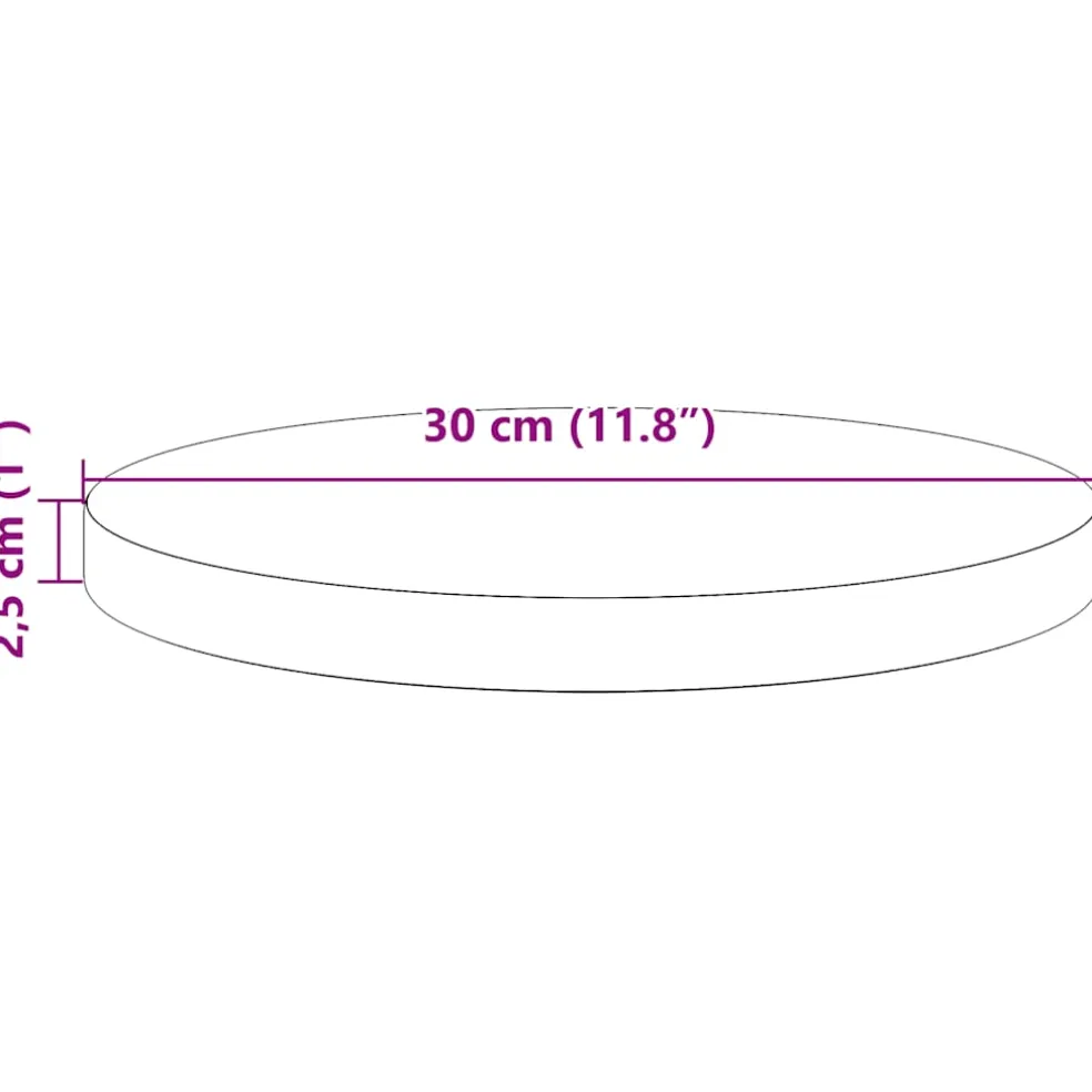 vidaXL Tafelblad Ø30x2,5 cm massief grenenhout wit