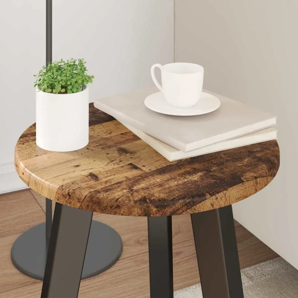 vidaXL Tafelblad Ø 30 x 1,5 cm Rond Bewerkt hout Wit
