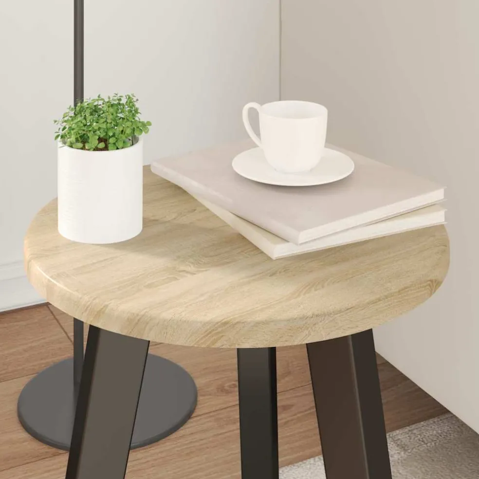 vidaXL Tafelblad Ø 30 x 1,5 cm Rond Bewerkt hout Sonoma Eiken