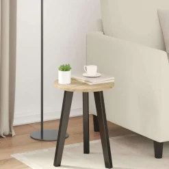 vidaXL Tafelblad Ø 30 x 1,5 cm Rond Bewerkt hout Sonoma Eiken