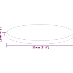 vidaXL Tafelblad Ø 30 x 1,5 cm Rond Bewerkt hout Hoogglans Wit