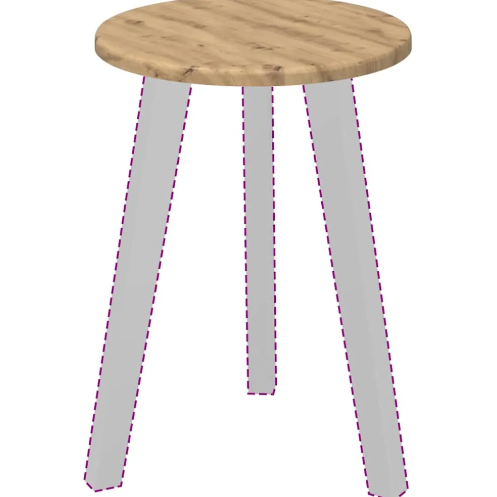 vidaXL Tafelblad Ø 30 x 1,5 cm Rond Bewerkt hout Artisanaal eiken
