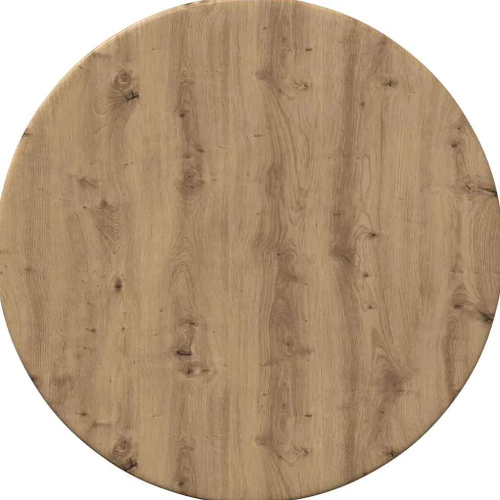 vidaXL Tafelblad Ø 30 x 1,5 cm Rond Bewerkt hout Artisanaal eiken