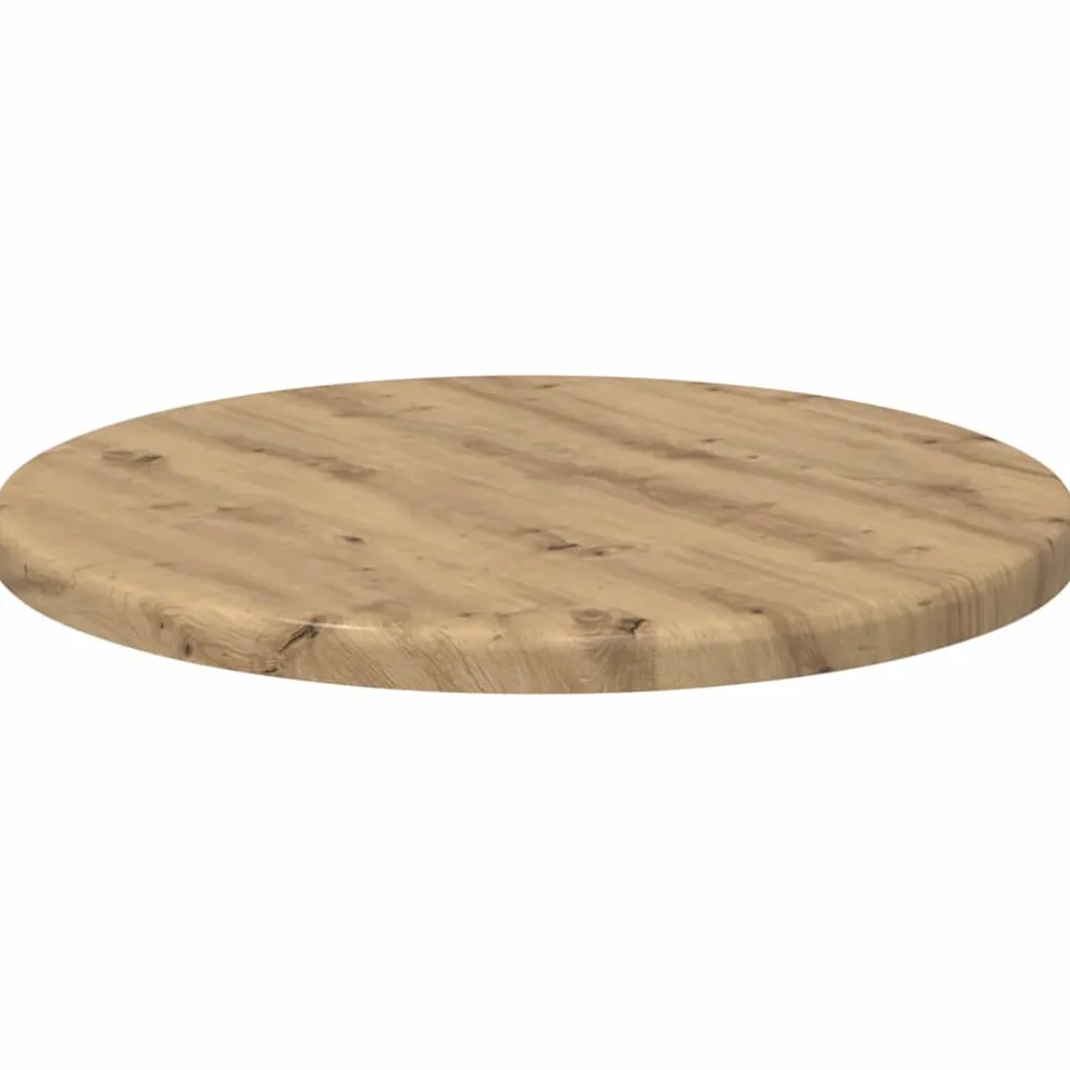 vidaXL Tafelblad Ø 30 x 1,5 cm Rond Bewerkt hout Artisanaal eiken