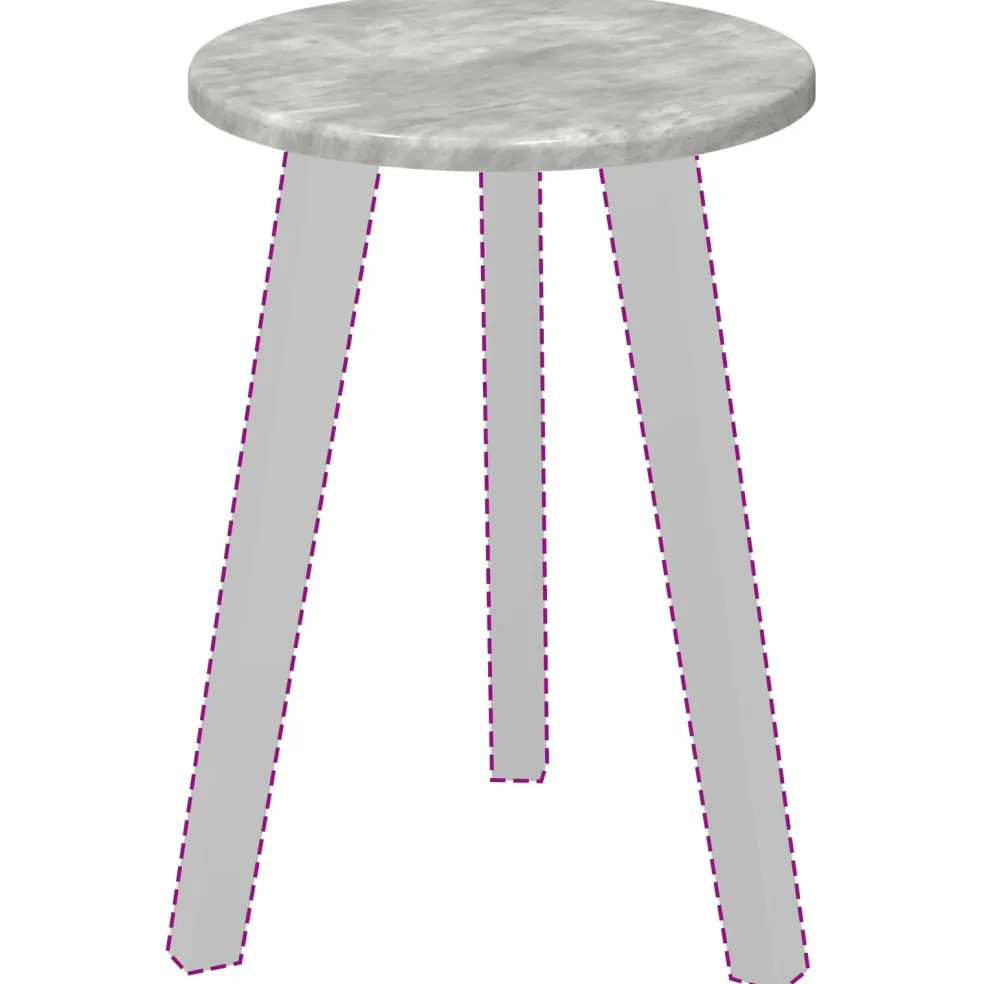 vidaXL Tafelblad Ø 30 x 1,5 cm Rond Bewerkt hout Betongrijs