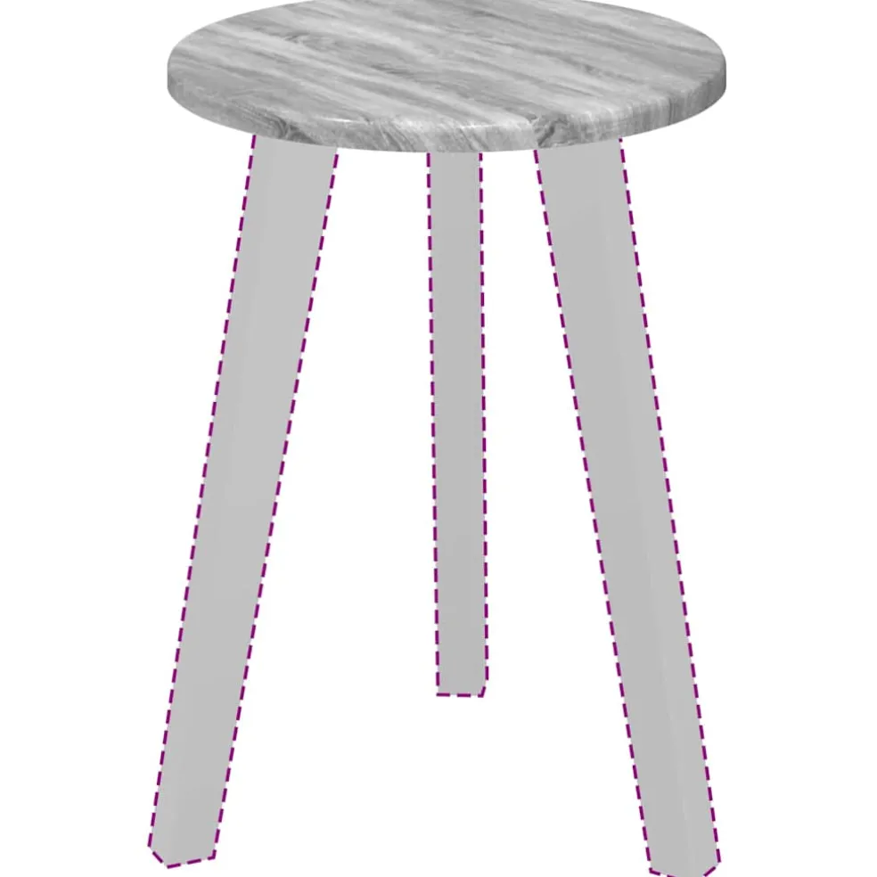 vidaXL Tafelblad Ø 30 x 1,5 cm Rond Bewerkt hout Grijs Sonoma