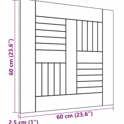 vidaXL Tafelblad 60x60x2,5 cm massief teakhout