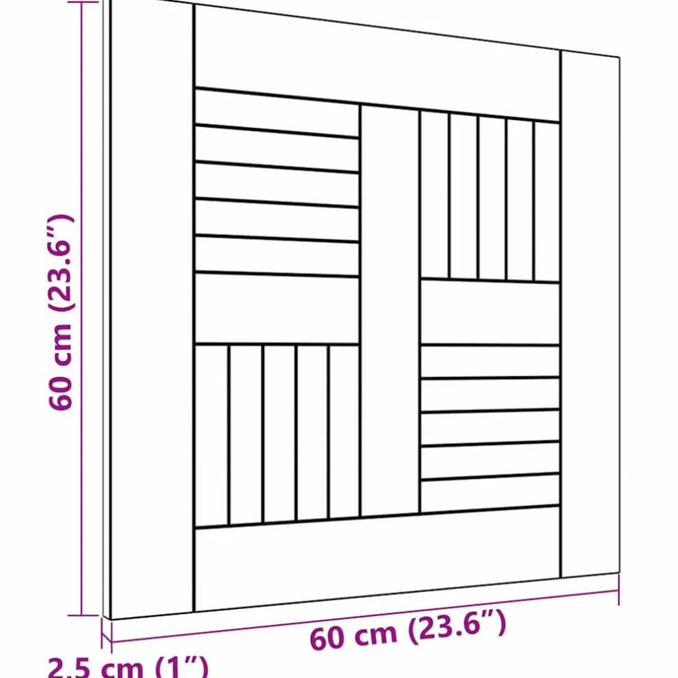 vidaXL Tafelblad 60x60x2,5 cm massief teakhout