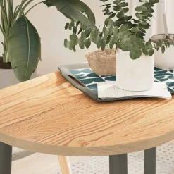 vidaXL Tafelblad 100x50x2 cm ovaal massief eikenhout
