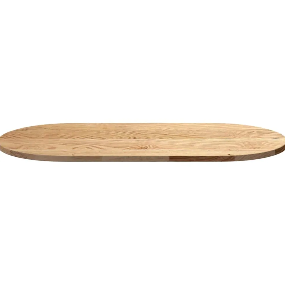 vidaXL Tafelblad 100x50x2 cm ovaal massief eikenhout