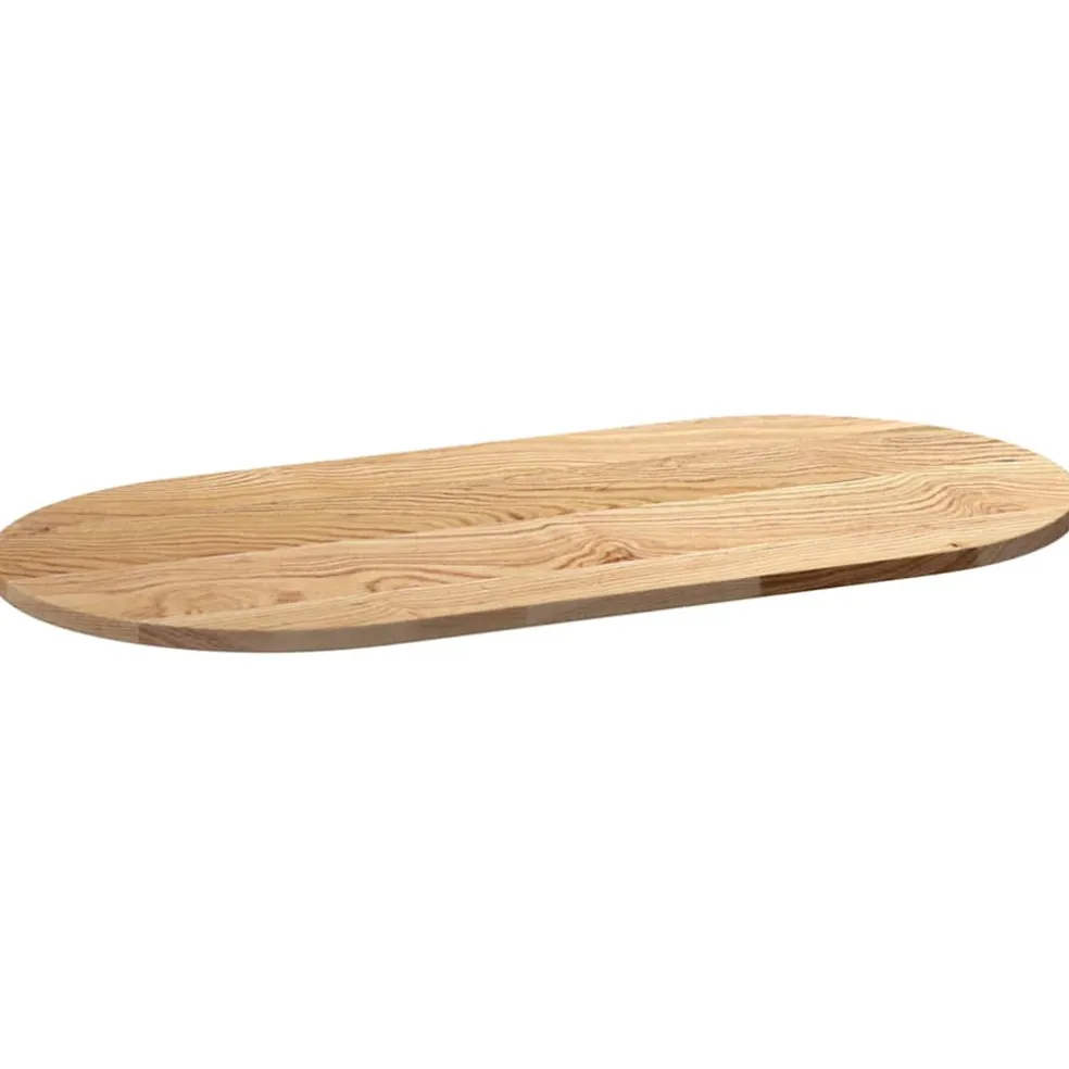vidaXL Tafelblad 100x50x2 cm ovaal massief eikenhout