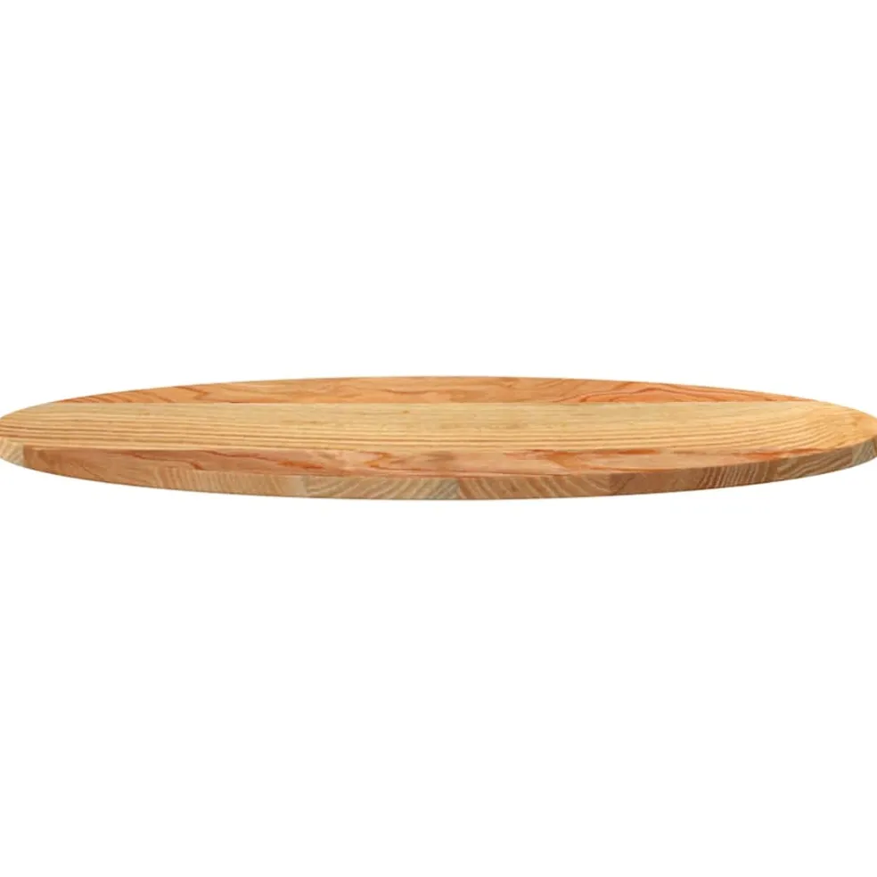 vidaXL Tafelblad 80x40x2 cm ovaal massief eikenhout lichtbruin