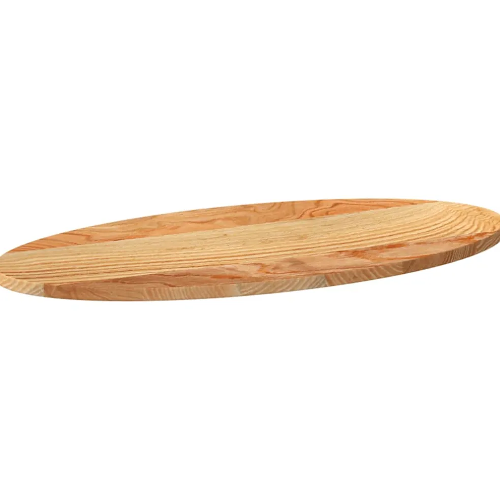 vidaXL Tafelblad 80x40x2 cm ovaal massief eikenhout lichtbruin