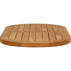vidaXL Tafelblad 80 x 40 x 2,5 cm Ovaal Massief Teakhout Naturel
