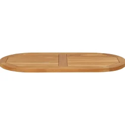 vidaXL Tafelblad 80 x 40 x 2,5 cm Ovaal Massief Teakhout Naturel