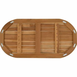 vidaXL Tafelblad 80 x 40 x 2,5 cm Ovaal Massief Teakhout Naturel