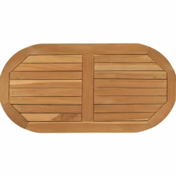 vidaXL Tafelblad 80 x 40 x 2,5 cm Ovaal Massief Teakhout Naturel