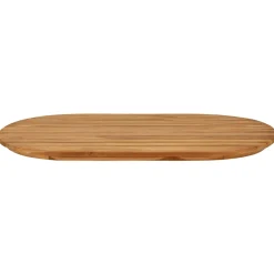 vidaXL Tafelblad 80 x 40 x 3,5 cm Ovaal Massief Teakhout Naturel