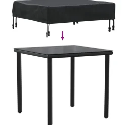 vidaXL Tafel Dek 62 x 62 x 15 cm 600D Oxford Stof Vierkant Waterdicht
