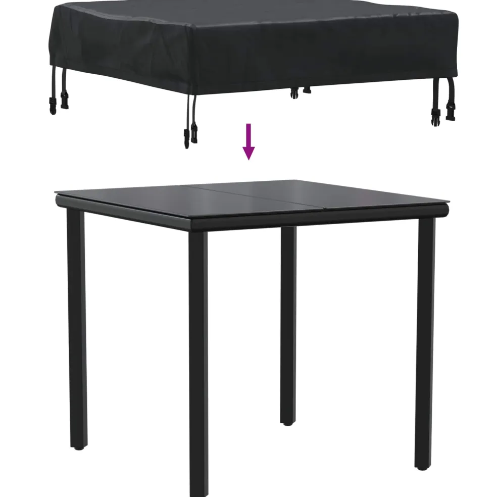 vidaXL Tafel Dek 62 x 62 x 15 cm 600D Oxford Stof Vierkant Waterdicht
