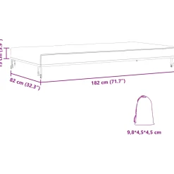 vidaXL Tafel Dek 82 x 182 x 15 cm Stof Rechthoekig Waterdicht Zwart