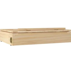 vidaXL Tafelezel met lade 33,5x25,5x7 cm massief grenenhout