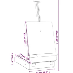 vidaXL Tafelezel 27x43x68 cm massief grenenhout
