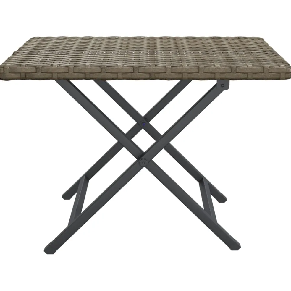 vidaXL Tafel inklapbaar 45x35x32 cm poly rattan grijs