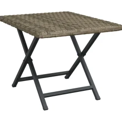 vidaXL Tafel inklapbaar 45x35x32 cm poly rattan grijs