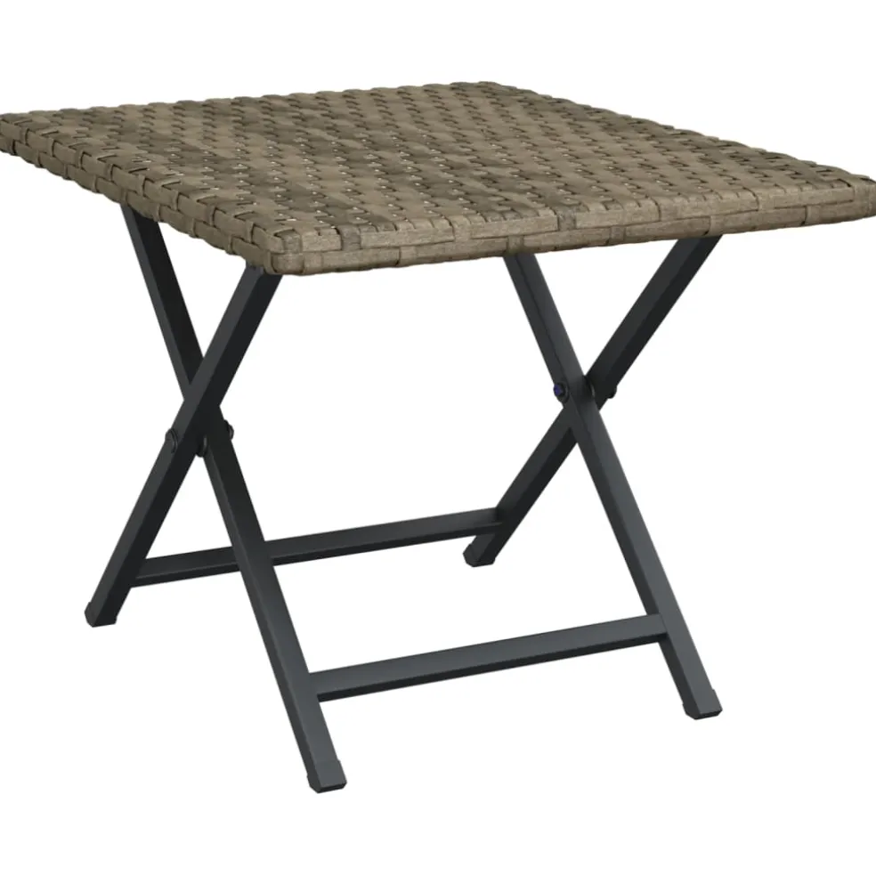 vidaXL Tafel inklapbaar 45x35x32 cm poly rattan grijs