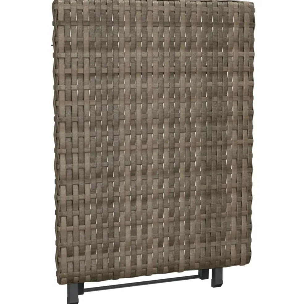 vidaXL Tafel inklapbaar 45x35x32 cm poly rattan grijs