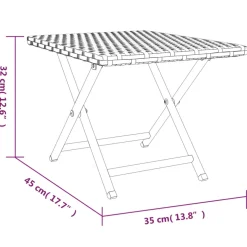 vidaXL Tafel inklapbaar 45x35x32 cm poly rattan grijs